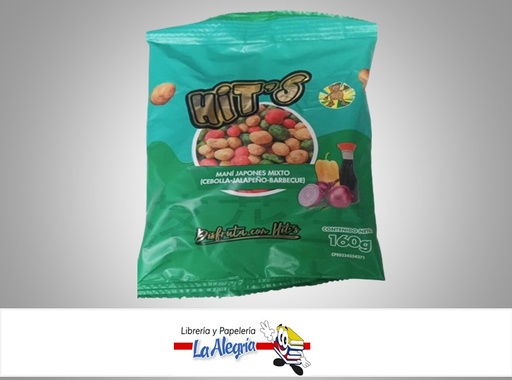 [7595788001033] JAPONÉS MIXTO CEBOLLA-JALAPEÑO-BARBECUE 160G MARCA HIT´S