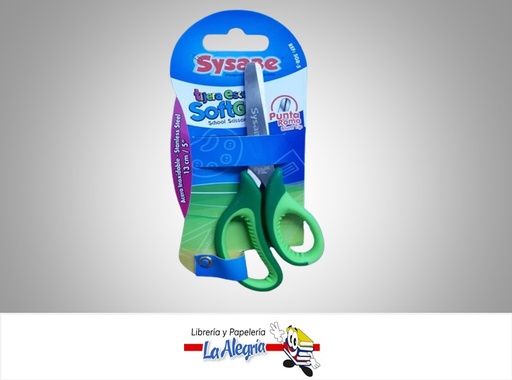 [7591213016818] TIJERA ESCOLAR SOFT 13CM/5" GRIP MARCA SYSABE