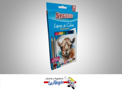 [7591213014982] LAPICES DE COLORES TRIANGULARES 3mm PREMIUM 14 Pzas SYSABE