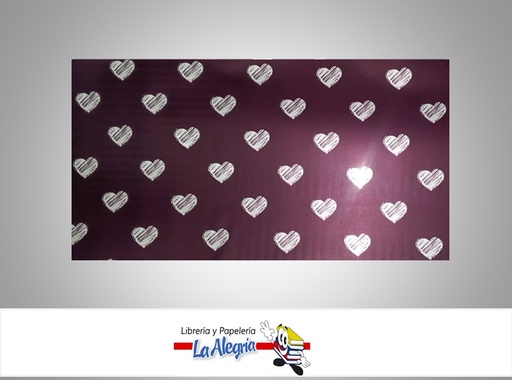 [CVC12204] PAPEL COREANO ESTAMPADO CORAZON 57X57 CM MORADO UND MARCA CRISVI