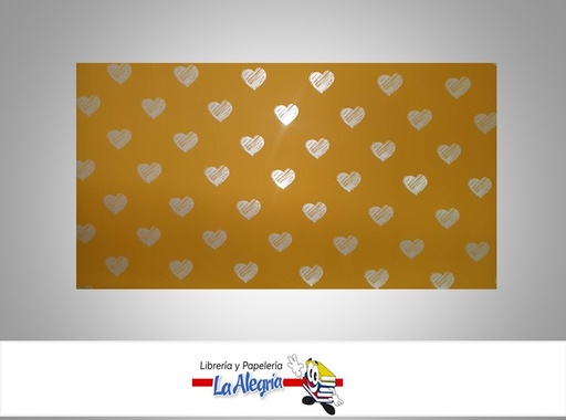 [CVC12206] PAPEL COREANO ESTAMPADO CORAZON 57X57 CM AMARILLO UND MARCA CRISVI