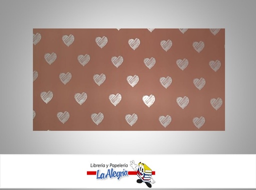 [CVC12207] PAPEL COREANO ESTAMPADO CORAZON 57X57 CM ROSA VIEJA UND MARCA CRISVI