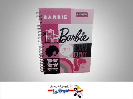 [7707849576194] LIBRETA ESPIRAL DE 6 MATERIAS 144 HOJAS BARBIE MARCA PRIMAVERA
