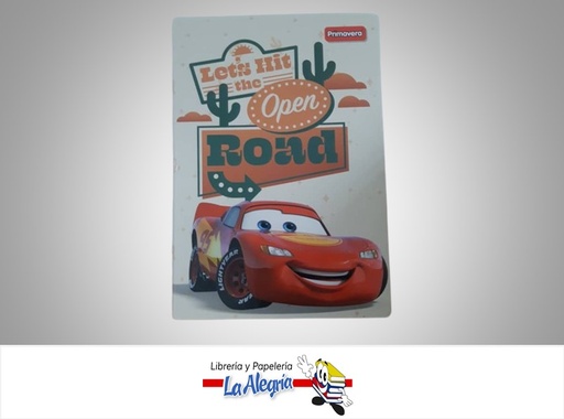 [7707849576156] LIBRETA EMPASTADA DISNEY 100 HOJAS 1 LINEA CON STICKERS MARCA PRIMAVERA