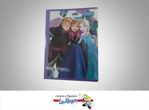 [7707849576040] LIBRETA COSIDA FROZEN 100 HOJAS 1 LINEA CON STICKERS MARCA PRIMAVERA