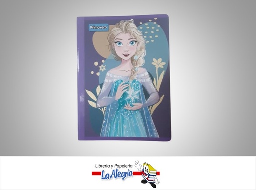 [7707849576033] LIBRETA COSIDA FROZEN 100 HOJAS CUADROS CON STICKERS MARCA PRIMAVERA