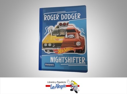 [7707849576118] LIBRETA COSIDA HOT WHEELS 100 HOJAS DOBLE LINEA CON STICKERS MARCA PRIMAVERA