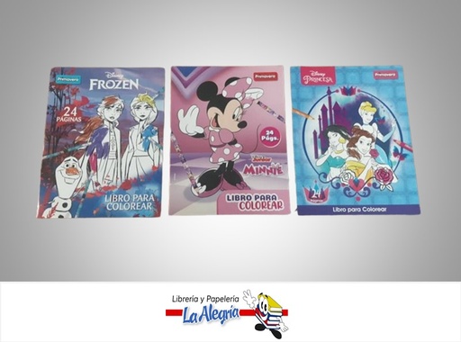 [7707416270234] LIBRO DE COLOREAR DISNEY PARA NIÑAS MARCA PRIMAVERA