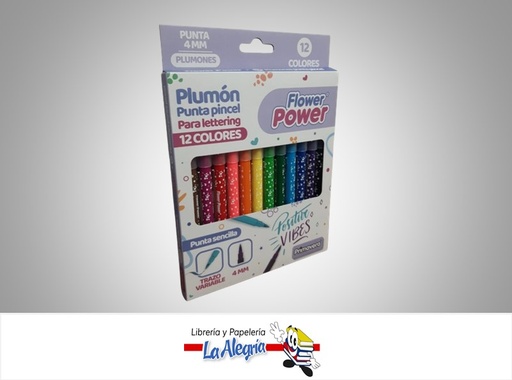 [7707849572677] MARCADOR PUNTA PINCEL TRAZO VARIABLE PARA LETTERING 12 UND MARCA PRIMAVERA