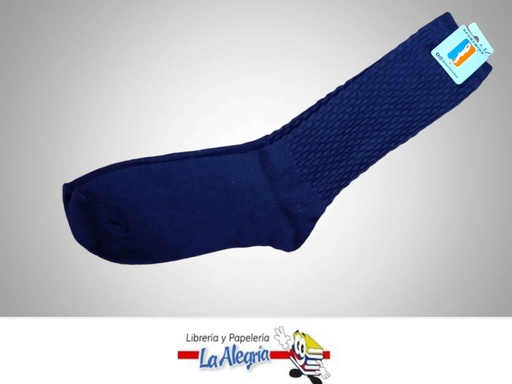 [402L3-M-6] MEDIA COLEGIAL ARRUCHADA TRIPLE LARGA TALLA 6 AZUL MARCA SPORTWIND