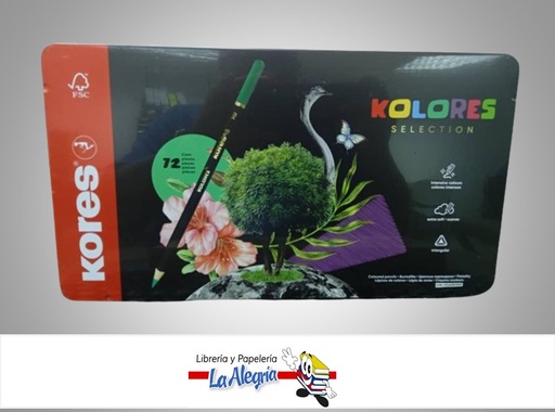 [9023800933720] LAPICES DE COLORES TRIANGULAR SELECTION 93372 CAJA  METAL DE 72 UND MARCA KORES