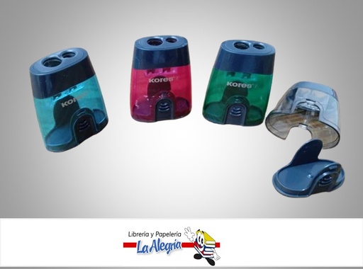 [9023800358172] SACAPUNTAS PLASTICO KLICK-IT CON DEPOSITO DOBLE 35817; UND MARCA KORES