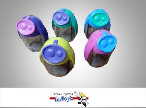 [9023800358189] SACAPUNTAS PLASTICO MIGO CON DEPOSITO DOBLE 35818; UND MARCA KORES