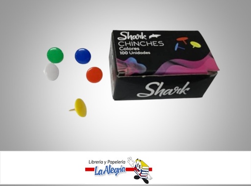 [6978962225554] CHINCHES DE COLORES CJX100; CAJA 100 UND MARCA SHARK