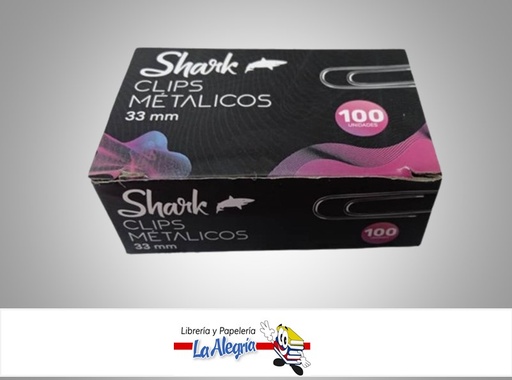 [6978962226667] CLIPS METALICOS 33MM PAQ 100 UND MARCA SHARK