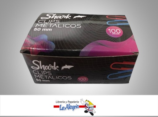 [6933594004113] CLIPS METALICO 50MM JUMBO COLORES CAJA 100 UND MARCA  SHARK
