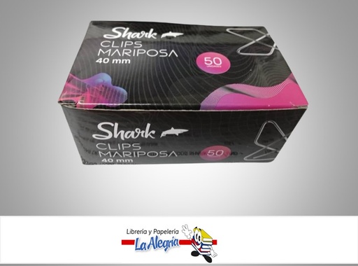 [6933594004120] CLIPS MARIPOSA N°2 40MM CAJA 50 UND MARCA SHARK