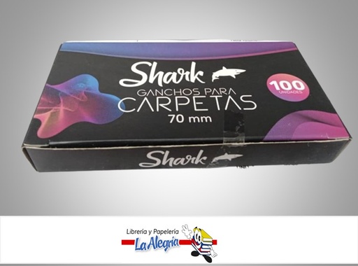 [6978962228883] GANCHOS METÁLICOS PARA CARPETA CAJA 100 UND MARCA SHARK