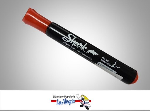 [SHAPEBRJ] MARCADOR PERMANENTE ROJO PUNTA BISELADA UND MARCA SHARK