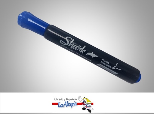 [SHAPEBAZ] MARCADOR PERMANENTE AZUL PUNTA BISELADA UND MARCA SHARK