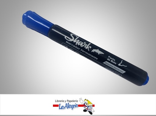 [SHAPEAZ] MARCADOR PERMANENTE PUNTA REDONDA AZUL UND MARCA SHARK