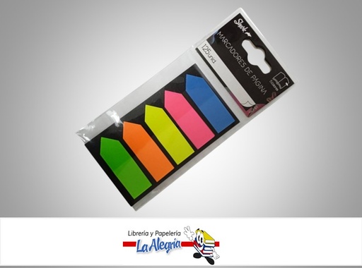 [695242346537] MARCADOR PAGINAS ADHESIVOS 10.5X50MM PAQ 125 UND COLORES MARCA SHARK