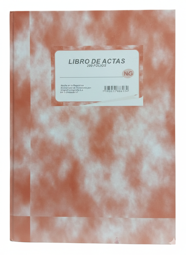 [7593052886034] LIBRO DE ACTAS 200 FOLIOS MARCA N&G
