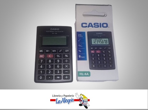 [4971850091486] CALCULADORA BOLSILLO HL-4A MARCA CASIO