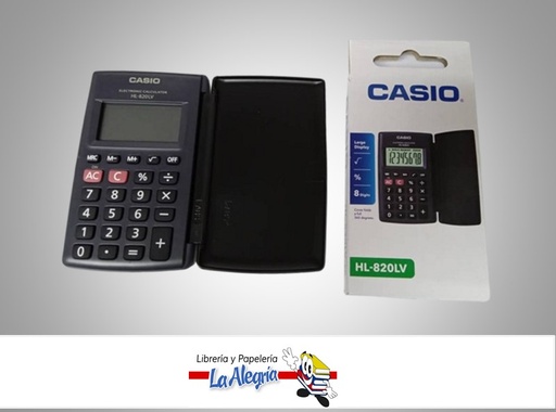 [4971850094340] CALCULADORA BOLSILLO HL-820LV-BK MARCA CASIO