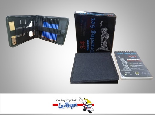 [SETD6X9] SET ARTISTICO BOLSO Y BLOCK 15.24X22.86CM 100 HOJAS PREMIUM DRAWING MARCA KALOUR