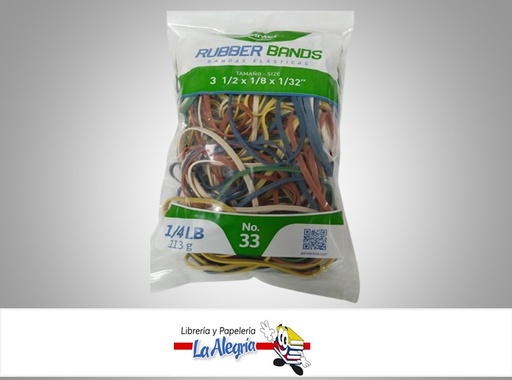 [7453038411004] LIGA DE GOMA N°33 PNTRB3314C; 113 GR COLORES MARCA POINTER