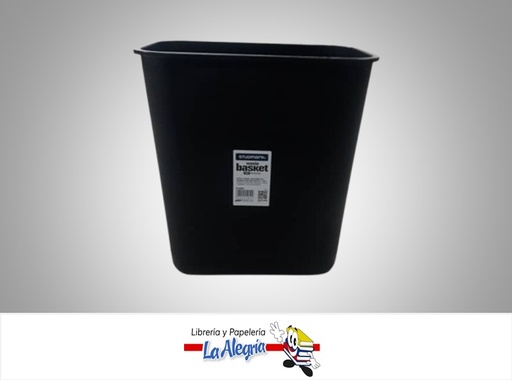 [7453015149524] PAPELERA PLASTICA PARA OFICINA COLOR NEGRO GRANDE MARCA STUDMARK