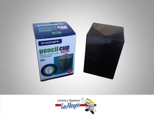 [7453015120523] PORTA LAPICES DE PLASTICO CON TRES DIVISIONES MARCA STUDMARK