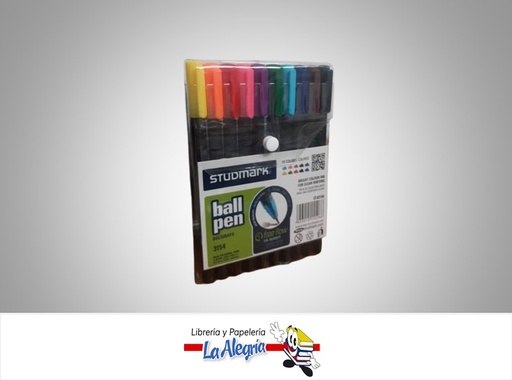 [7453015155266] BOLIGRAFOS 0.7MM X10 COLORES MARCA STUDMARK