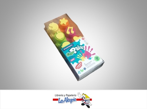 [7453015160468] PINTURA DE DEDOS CON SELLOS LAVABLES 10 COLORES 20GR Y SELLOS MARCA STUDMARK