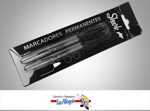 [6970873990057] MARCADOR PERMANENTE PUNTA FINA NEGRO PAQ 2 UNA MARCA SHARK