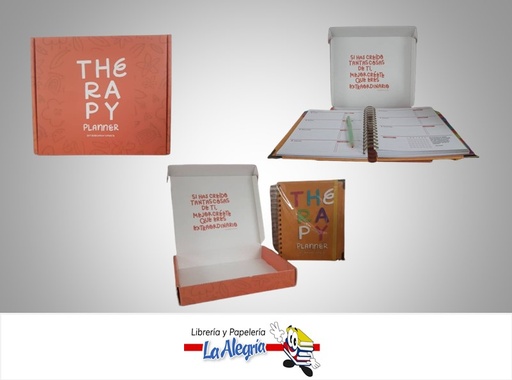 [AGENDATHERAPY4] AGENDA ORGANIZADORA THERAPY CON STICKERS AMARILLA MARCA TRABAJANDO TU MENTE