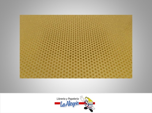 [CDFMF001] CARTULINA ESCARCHADA MICRO FANTASIA 50X70CM LUNARES DORADO UND 350GR MARCA S/M