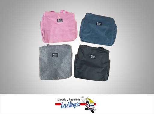 [LUTE25X26GR] LONCHERA TERMICA C/BOLSILLOS COLORES VARIADOS MARCA S/M