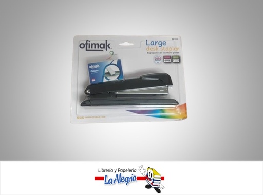 [6953231006270] ENGRAPADORA DE ESCRITORIO GRANDE + 2000 GRAPAS BL104 MARCA OFIMAK