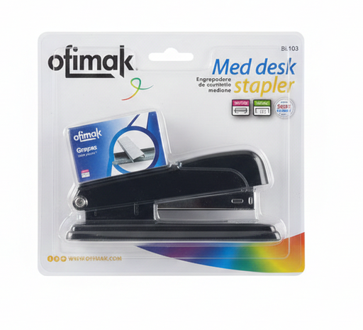 [6953231006232] ENGRAPADORA DE ESCRITORIO MEDIANA + 2000 GRAPAS BL103 MARCA OFIMAK