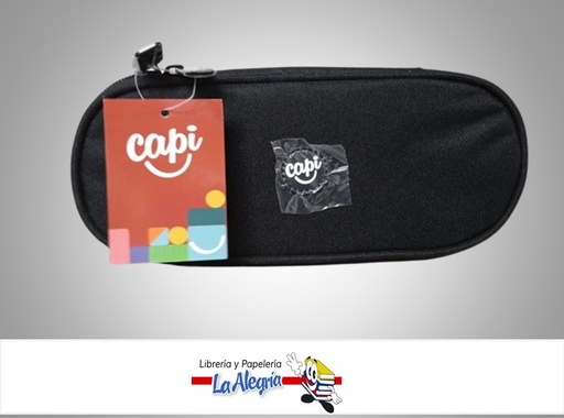 [7591525172769] CARTUCHERA OVALADO 13612055 DOBLE CIERRE NEGRO MARCA CAPI