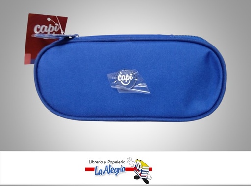 [7591525172776] CARTUCHERA OVALADO 13612054 DOBLE CIERRE AZUL MARCA CAPI