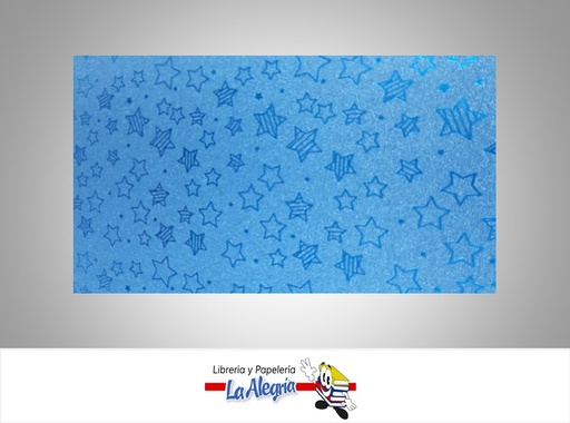 [CDFMF007] CARTULINA ESCARCHADA MICRO FANTASIA 50X70CM ESTRELLAS AZUL UND 350GR MARCA S/M