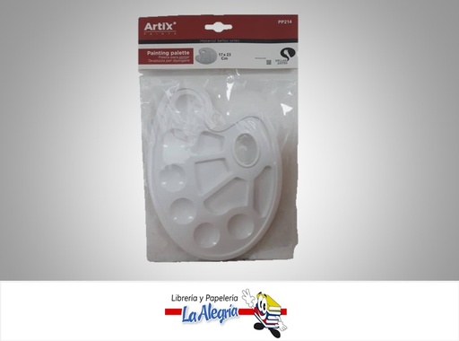 [8435250910090] PALETA PLASTICA PARA PINTAR OVALADA 10 HUECOS 17X23CM PP214 MARCA MP