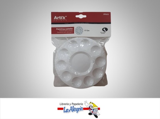 [8435250987436] PALETA PLASTICA PARA PINTAR REDONDA DE 10 HUECOS Y 17CM PP415 MARCA MP