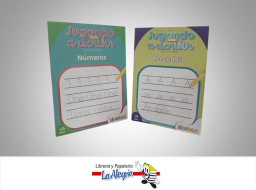 [6014417364338] JUGANDO A ESCRIBIR 2 TITULOS ABECEDARIO Y NUMEROS MARCA SICOBEN
