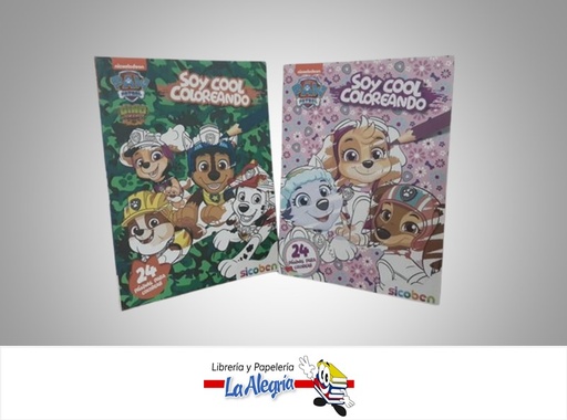 [6014417276228] LIBRO PARA COLOREAR SOY COOL PAW PATROL 2 MARCA SICOBEN