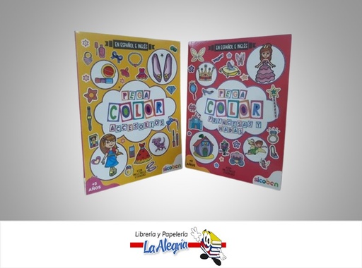 [9789962818403] LIBRO PARA COLOREAR CON STICKERS PEGA COLOR GIRLY MARCA SICOBEN