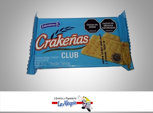 [7702011205810] GALLETA CRAKEÑAS CLUB 24G UND MARCA COLOMBINA
